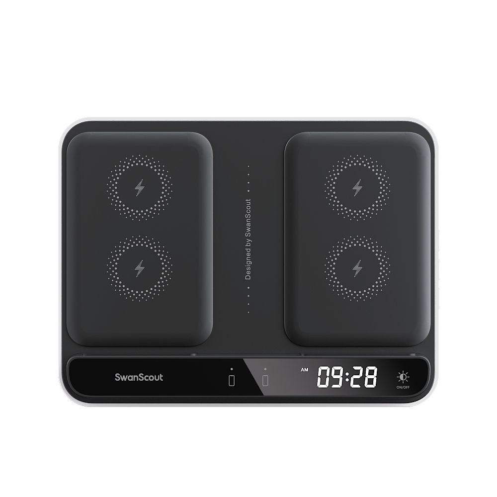 SwanScout 504 - Dual Wireless Charging Stand for Phones