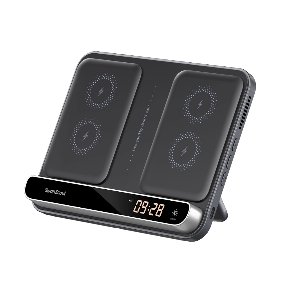 SwanScout 504 - Dual Wireless Charging Stand for Phones