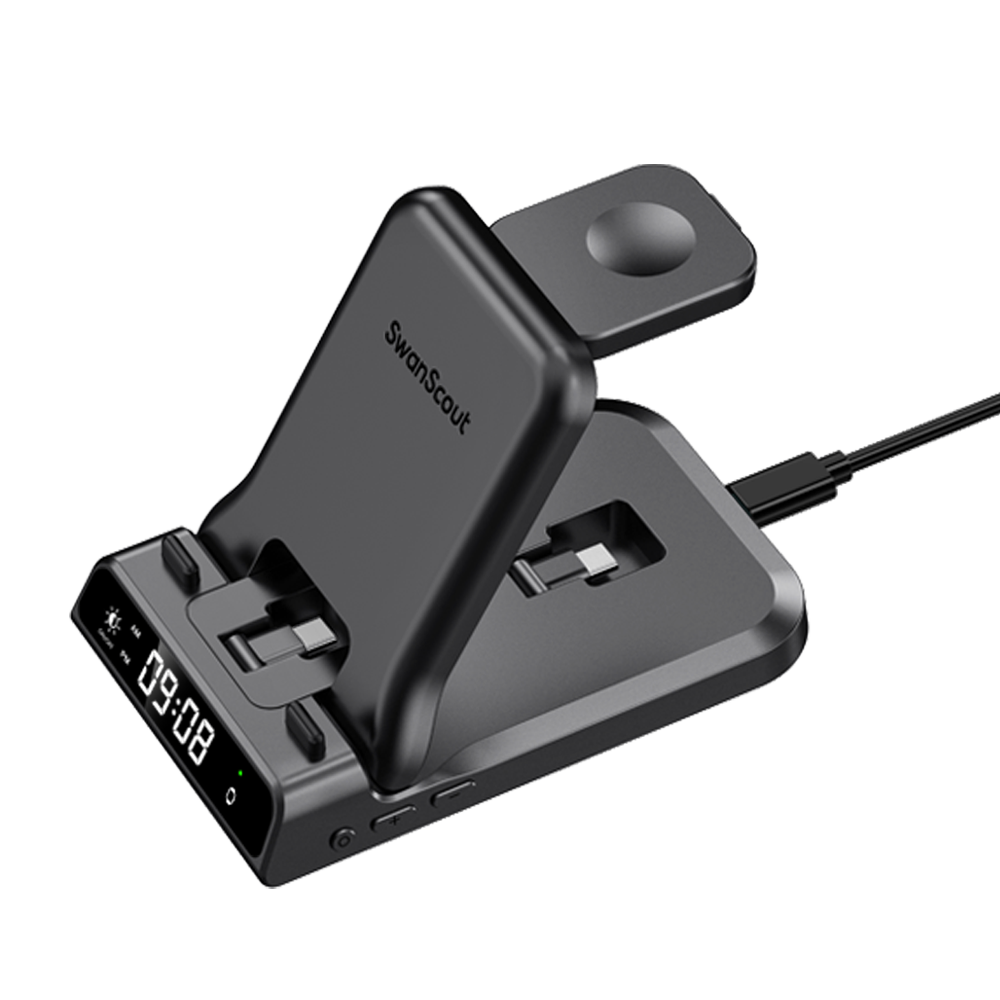 USB-C Fast Charger for Apple with Clock