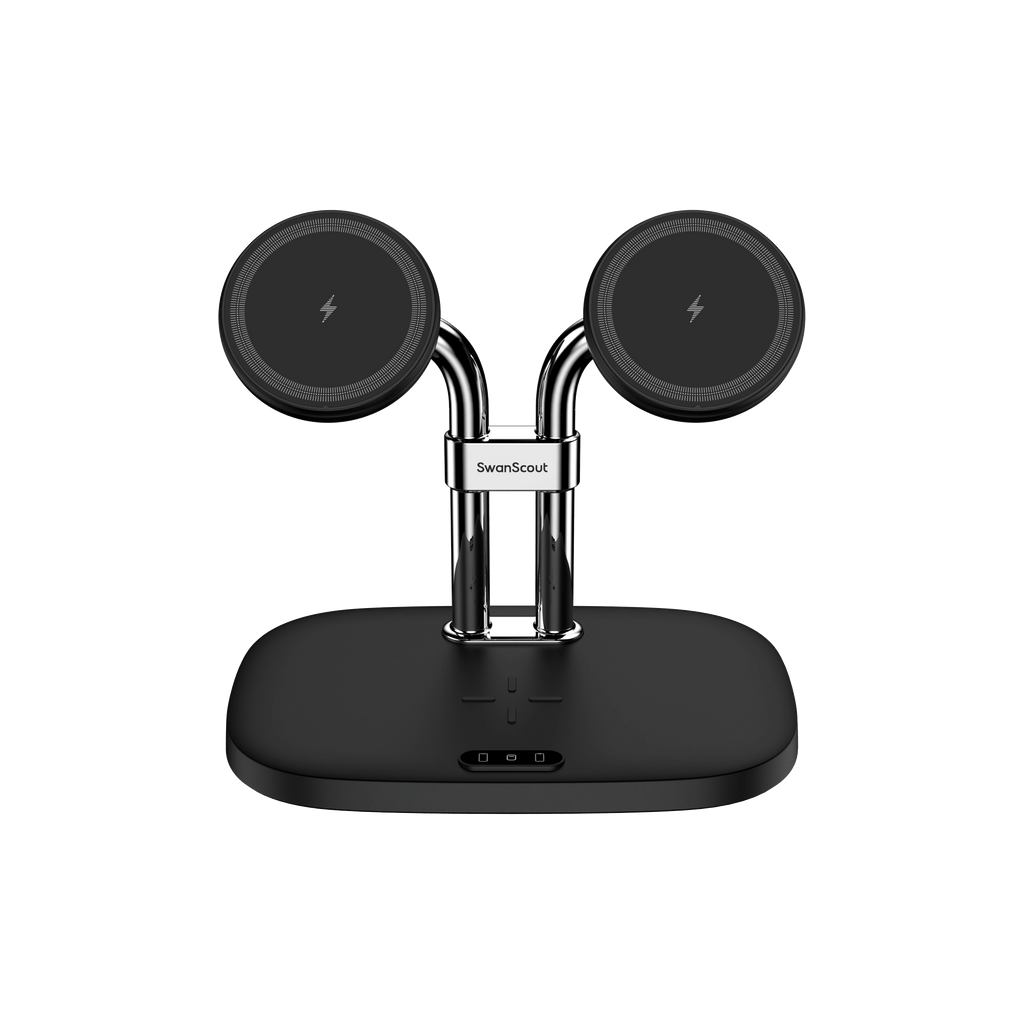 Dual Magnetic iPhone Charger & Wireless Dock for AirPods