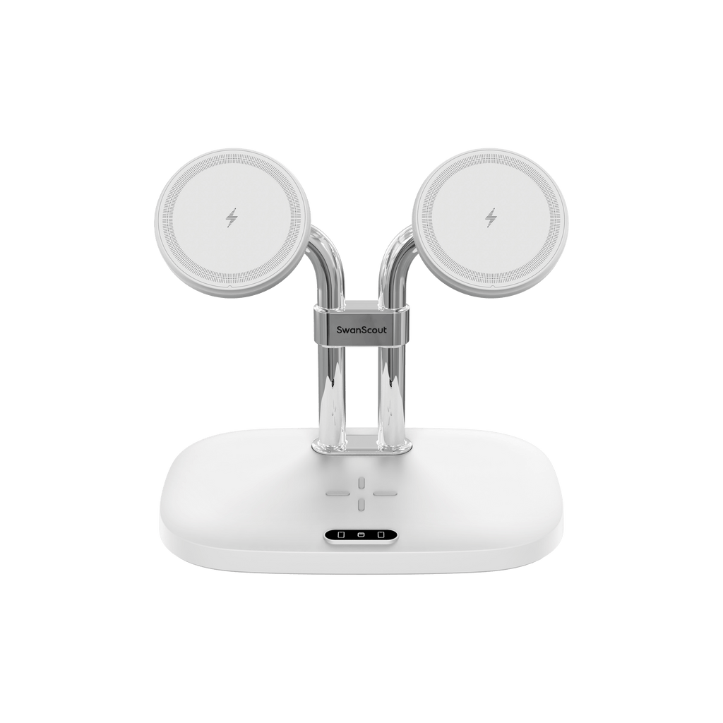 Dual Magnetic iPhone Charger & Wireless Dock for AirPods