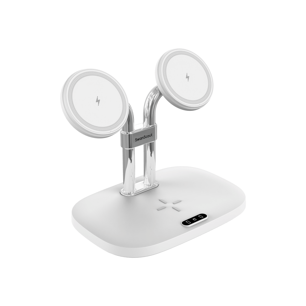 Dual Magnetic iPhone Charger & Wireless Dock for AirPods