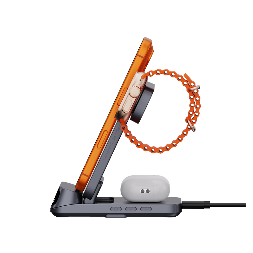 3 in 1 Wireless Charger for Apple with Clock