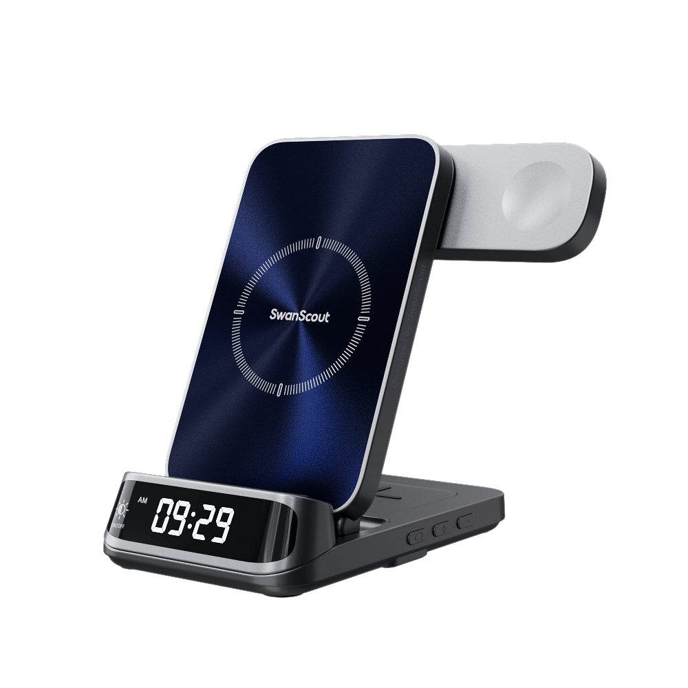 3 in 1 Wireless Charger for Apple with Clock