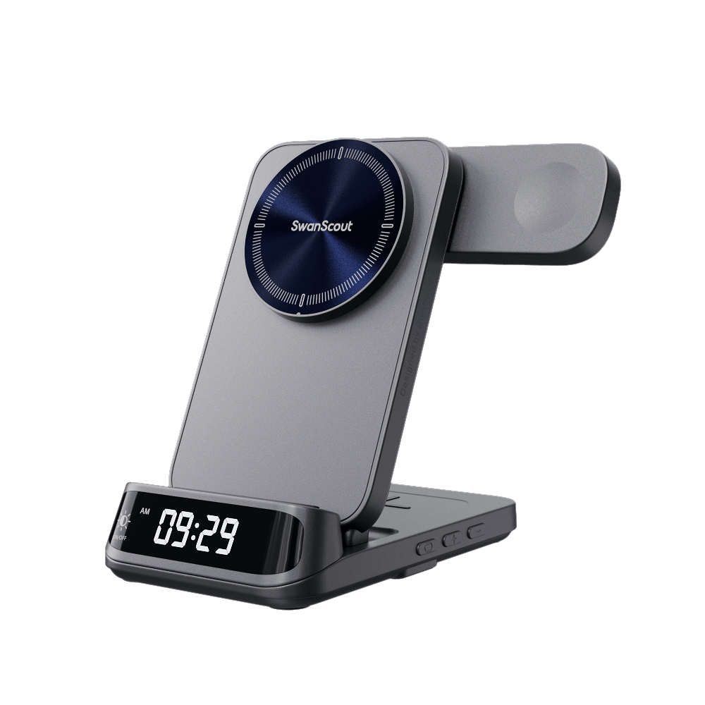3 in 1 Magnetic Charger for Apple with Clock
