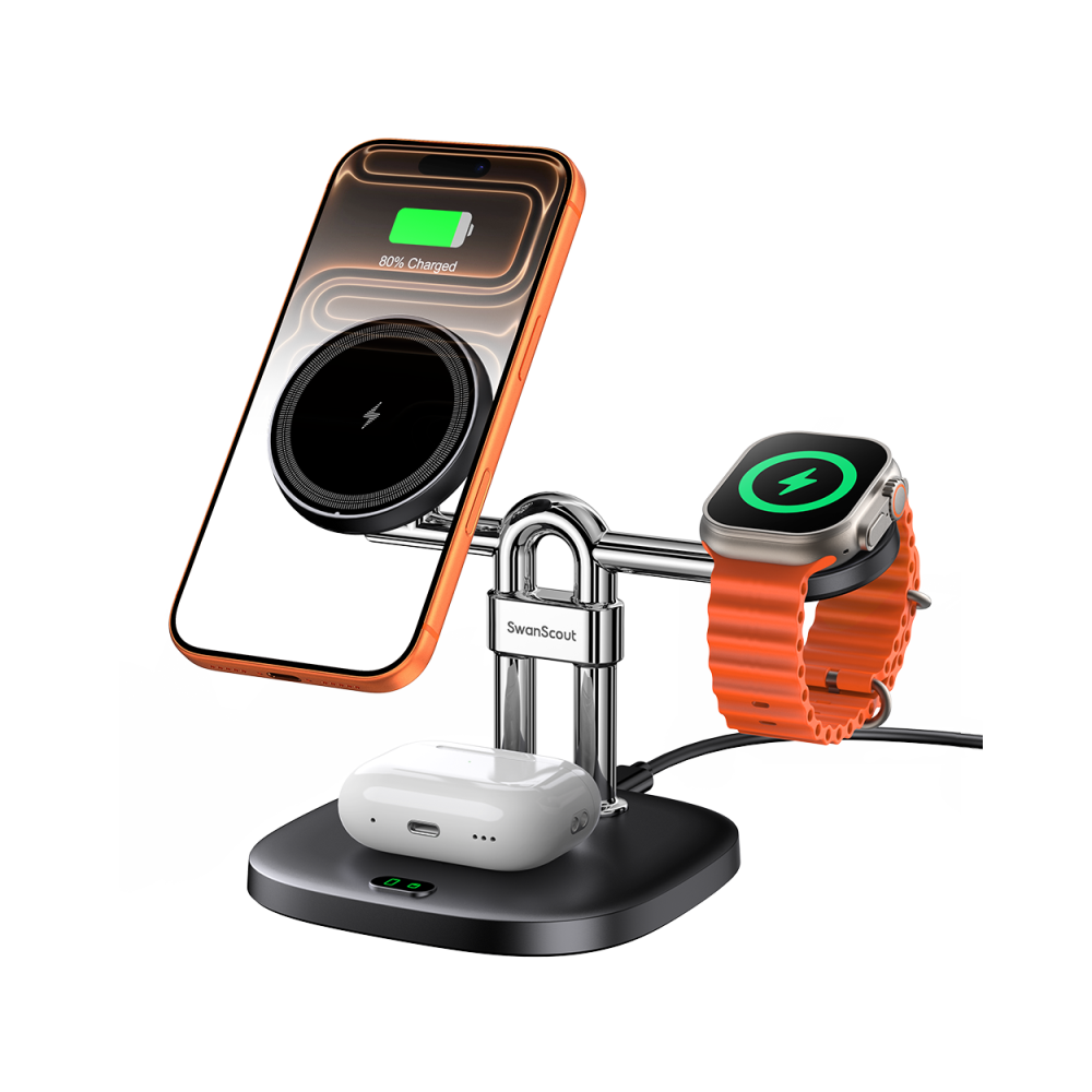 3 in 1 Magnetic Charger for Apple Watch & iPhone 17/16/15