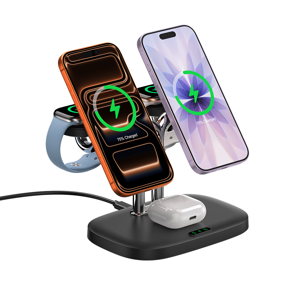 5-in-1 Magnetic Charger for 2 iPhones & 2 Apple Watches