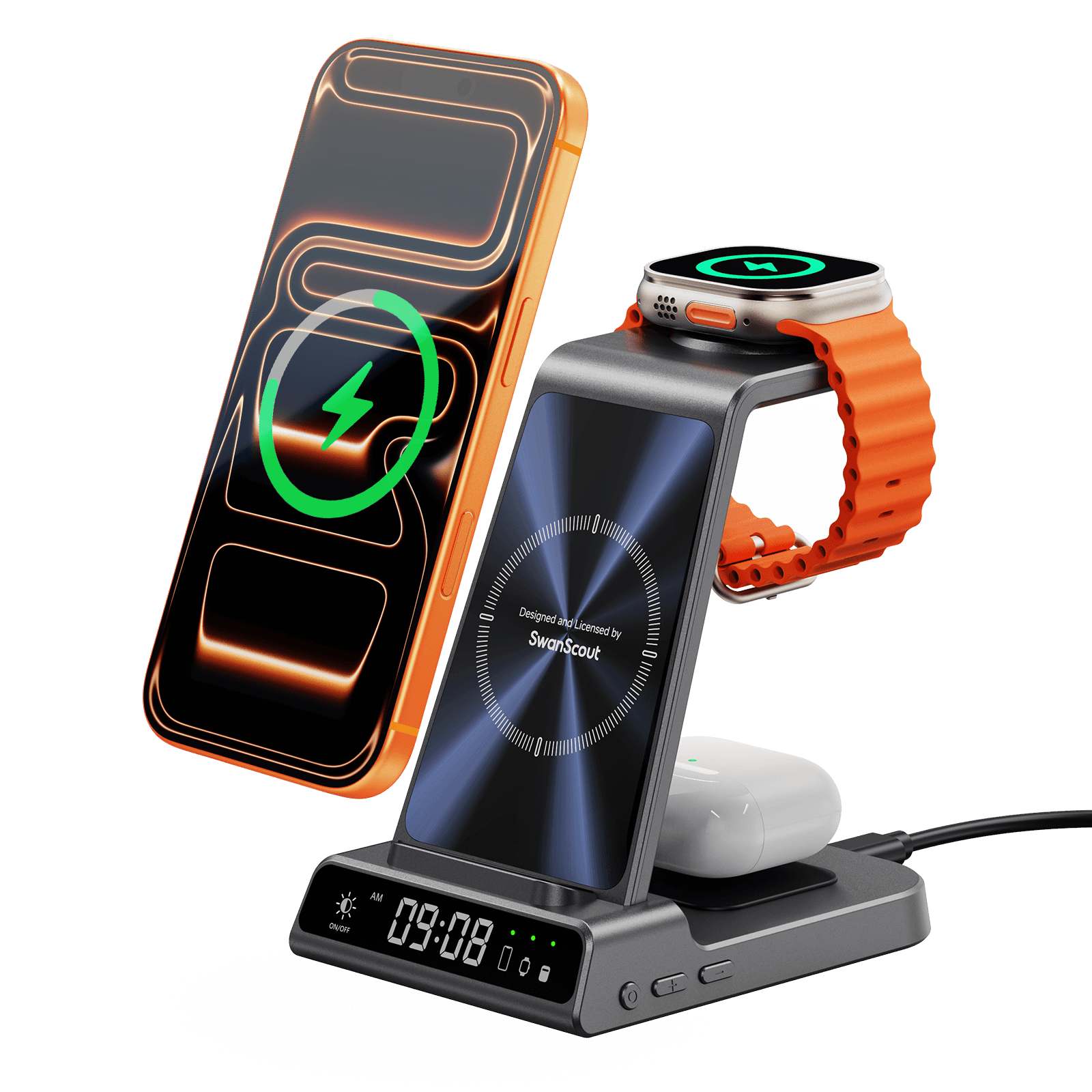 Inductive Charging Station for Apple Watch & Smartphones